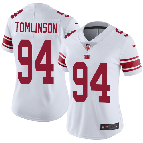 Nike Giants #94 Dalvin Tomlinson White Women's Stitched NFL Vapor Untouchable Limited Jersey - Click Image to Close
